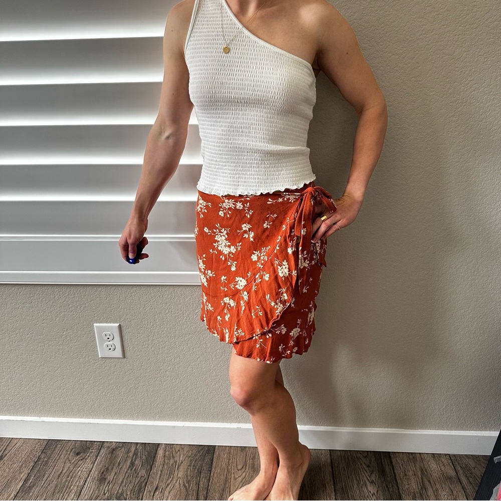 Abercrombie & Fitch Floral Rust Skirt
